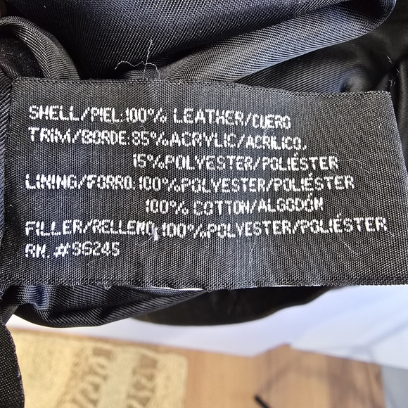 Vintage Black Leather Jacket with Fur Trim - Picture 9 of 15